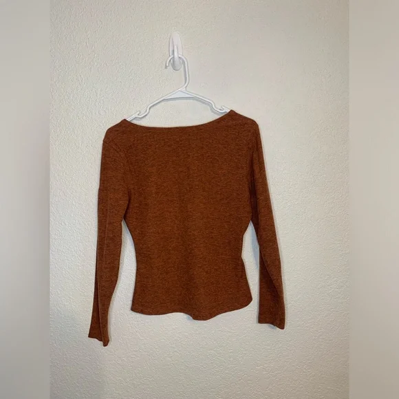 Canada Weathergear Womens Size Small Orange Activewear Long Sleeved Henley Shirt - Picture 7 of 8